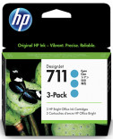HP 711 29-ml Cyan DesignJet Ink Cartridge 3-Pack
